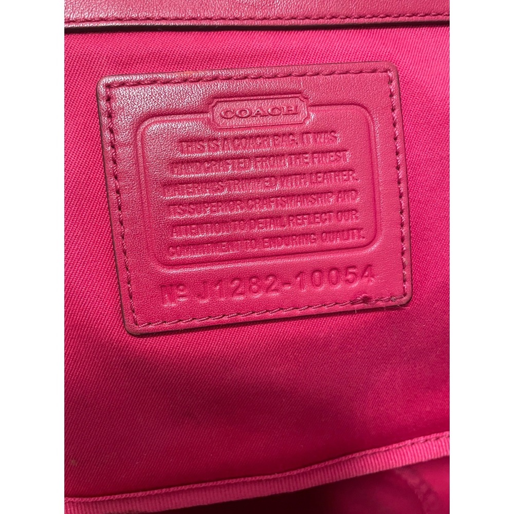 Coach Hamptons Weekend Signature Stripe Tote Purse Berry Style 10054 - Picture 8 of 13